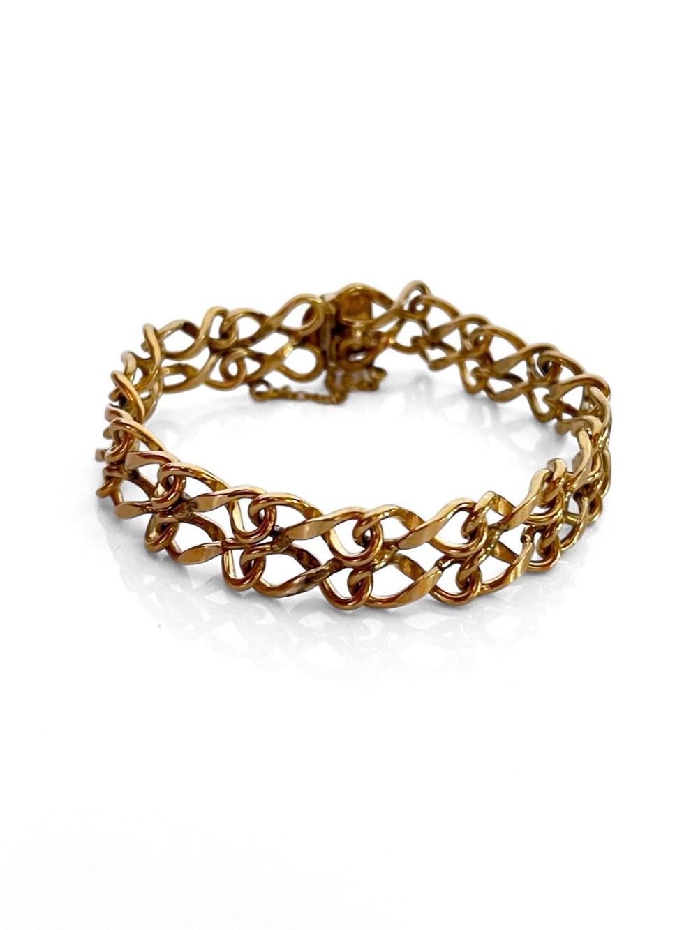 Vintage 1950’s 12K Gold Filled Chain Link Charm Bracelet